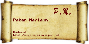 Pakan Mariann névjegykártya